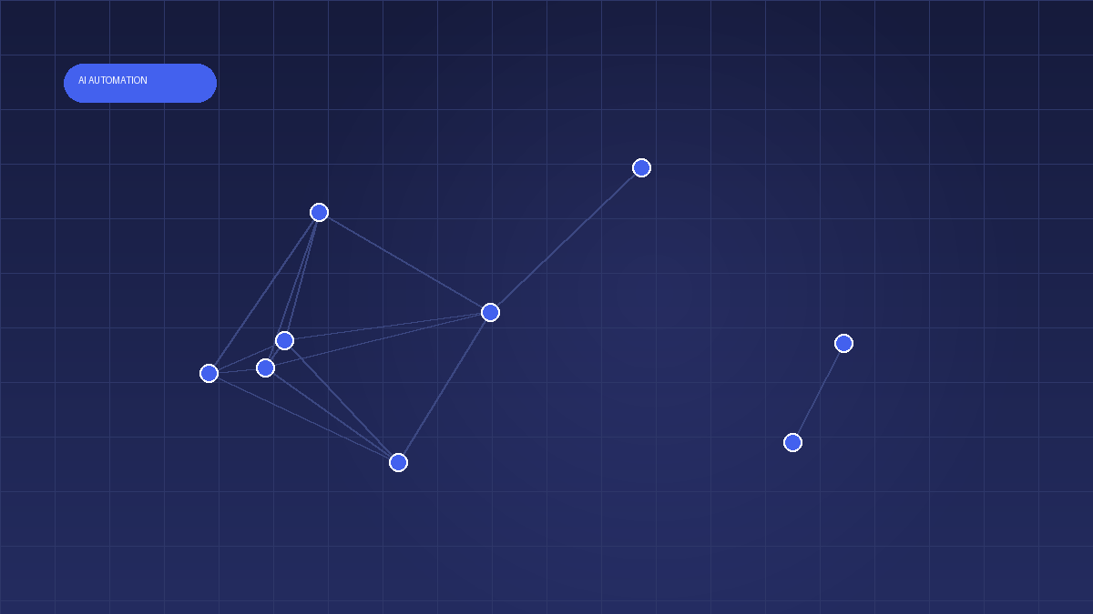 Abstract geometric interconnected system nodes with data pathways in navy and electric blue